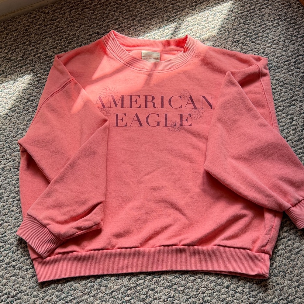 American Eagle Outfitters Coral Pink Crewneck Sweatshirt